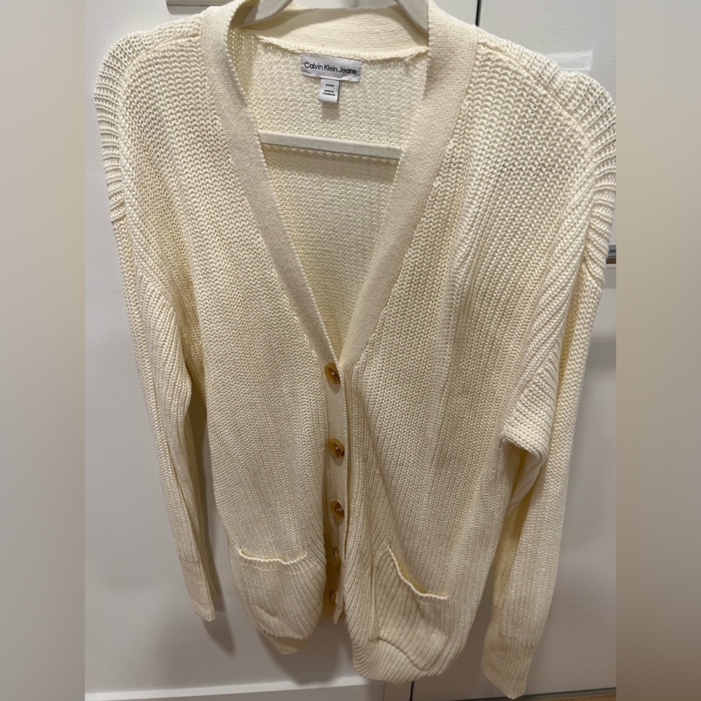 Calvin Klein white cardigan